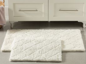 Rabbit Polyester Bath Mat Set 60x100 - 50x60 Cm White