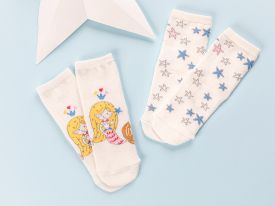 Little Mermaid Socks Baby 6-12 Pink