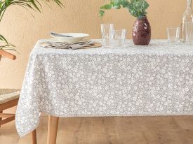 Polycotton Laced Table Cloth 150x220 Cm Gray