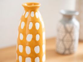 Glam Dots Vase 7.3x7.3x23 Cm Orange