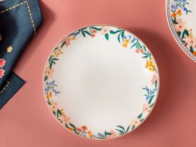 Flower Spree Porcelain Dinner Plate 20 Cm White