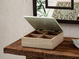 Revan Decorative Box 20x20x7 Cm Green