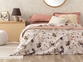 Butterfly Valley Cottony For One Person Duvet Cover Beige