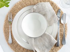 Porcelain Dinner Set Silver