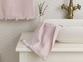 Mini Rose Crocheted Hand Towel 30x45 Cm Light Purple