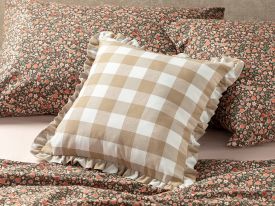 Plaid Cotton Weaving Cover Throw Pillows 45X45 Cm Beige