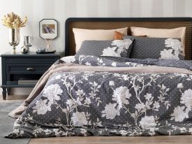 Cotton For One Person Duvet Cover Set Pack 160x220 Cm Anthracite