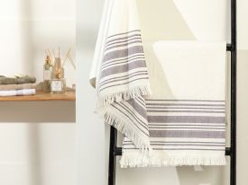Retro Cotton Polyester Bath Towel Set 50x85Cm + 70x150Cm Ecru