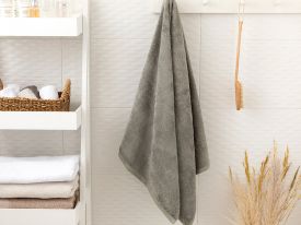 Leafy Bath Towel 70x140 Cm Dark Gray