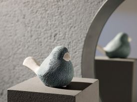 Ratite Bird Stoneware Decorative Object 12.5x7x9 Cm Gray
