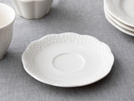 Viyana Porcelain Tea Plate 12 Cm Light Cream