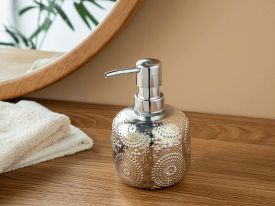 Zoe Glass Liquid Soap Dispense 8.5x14 Cm Silver