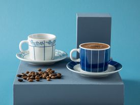 Quella Porcelain 2 Set Coffee Cup Set 80 Ml Dark Blue