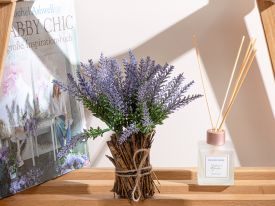 Lavender Leaves Vazolu Artificial Flower 22x22x16 Cm Purple