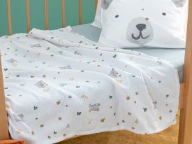 Honey Bear Printed Baby Summer Blanket 100x150 Cm Beige