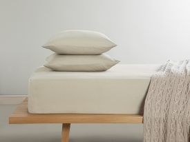 Novella Premium Soft Cotton Double Person Fitted Sheet Set 160x200 cm Beige
