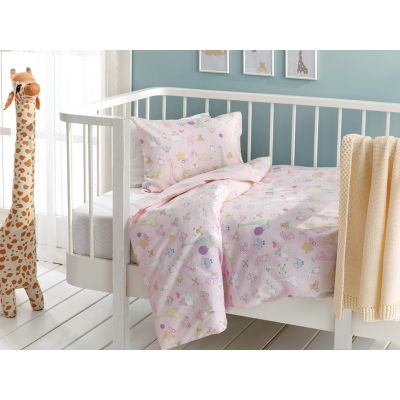 Mini Giraffe Cotton Baby Duvet Cover Set 100x150 cm Pink