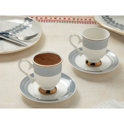 Elegance Deep New Bone 2 Set Coffee Cup Set 100 ML Dark Blue