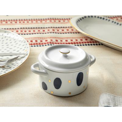Coastal Spot Porcelain Mini Cookware 14 Cm Blue-White