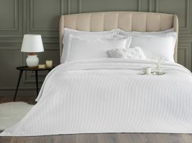 Luxury Cotton Double Bed Quilt Set 240x260 cm White