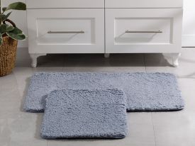 Sheep Polyestere Bath Mat Set 60x100 - 50x60 Cm Blue