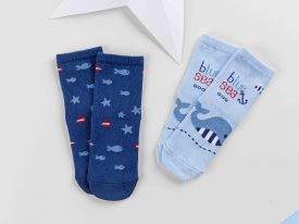 Little Whale Socks Baby 6-12 Blue