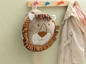 Lion Polyester Backpack For Kids 25x25 Cm