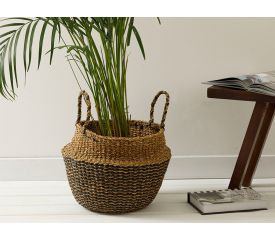 Natural Straw Hand Work Basket