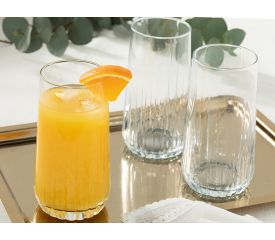 Koza Glass 3 Pcs Soft Drink Cup 360 ML Transparent