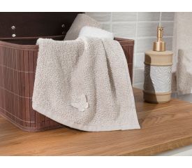 Embroidered Cotton Hand Towel 30x34 Cm Beige