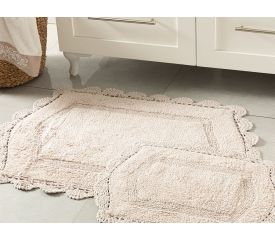 Mia Cotton Bath Mat Set 60x90-40x60 Cm Beige