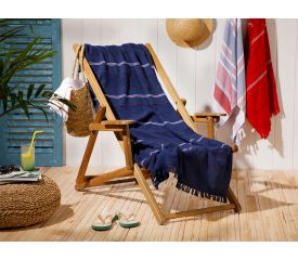 Seaside Pes Striped Beach Towel 70X150 Cm Navy Blue