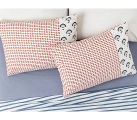 Euphoria Cottony 2 Set Pillowcase 50x70 Cm Indigo-Terracotta