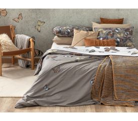 Papilions Cottony For One Person Duvet Cover Set Pack 160X220 Cm Brown