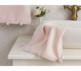 Mini Rose Crocheted Hand Towel 30x45 Cm Powder Pink