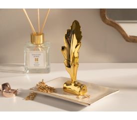 Leafy Ceramic Jewelry Holder 14.5x10x14 Cm Gold