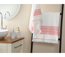 New Retro Cottony Striped Bath Towel Set 50x85+75x150 Cm Colorful