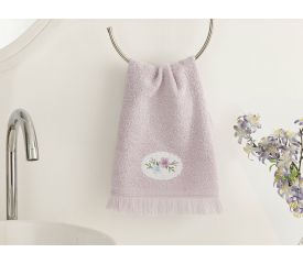 Fancy Flowers Embroidered Hand Towel 30x40 Cm Lilac