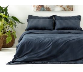 Crystal Silky Twill For One Person Duvet Cover Set 160X220 Cm Night Blue