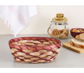 Audrey Wicker Oval Bread Basket 17.5x24.5x9 Cm Elderberry