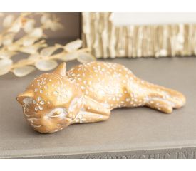 Forward Looking Cat Polyresin Decorative Object 17.8x7.5x5.5 Cm Gold