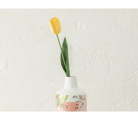 Tulip Garden Single Branch Artificial Flower 45 Cm Yellow