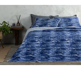 Aquarelle Multipurpose Double Person Bed Quilt Set 200x220 Cm Dark Blue