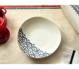 Coastal Bliss Porcelain Dinner Plate 20 Cm Blue-White