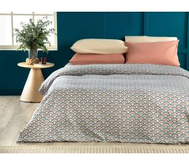 Brook Easy Iron For One Person Duvet Cover 160x220 Cm Blue Cinnamon
