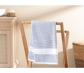 Elegant Lines Face Towel 50x80 Cm Blue