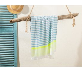 Striped Beach Towel 70x140 Cm Turquoise - Green