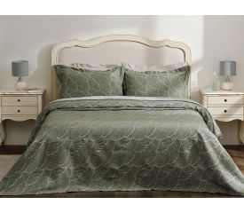Wavy Bunch Jacquard Bed Quilt Full Set Double Size 240x250 Cm Green