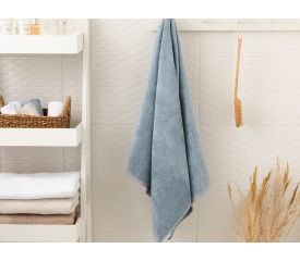 Leafy Bath Towel 70x140 Cm Indigo Blue