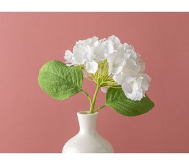 Hortensia Single Branch Artificial Flower 35 Cm White